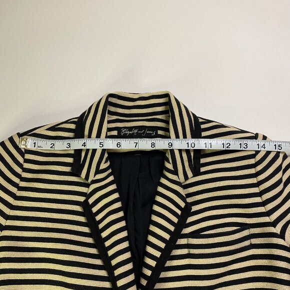 ELIZABETH & JAMES Stripe Ivory/Black Jacket Size 2 - Picture 9 of 13